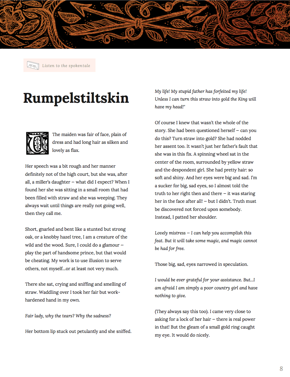 snapshot of the introductory module guiding story